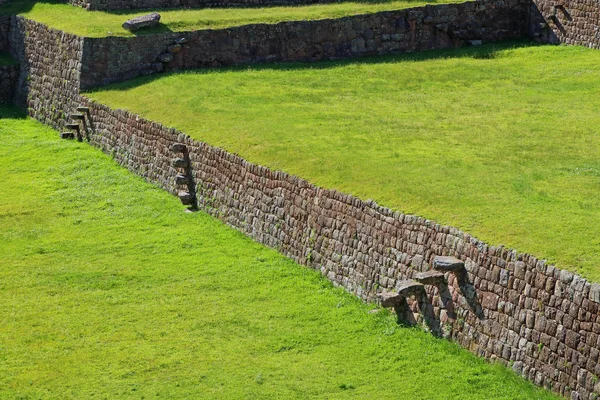 Ancient Stepped Agricultural Terraces Tipon Archaeological Site Sacred Valley Incas — Stock Photo, Image