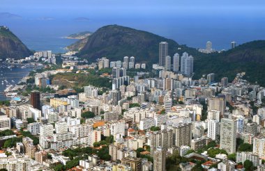 Rio de Janeiro 'nun gökdelenleri, Brezilya ve Güney Amerika' daki çarpıcı hava manzarası