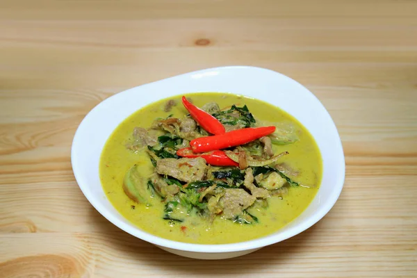 Green Curry Kaeng Keaw Wan Avec Boeuf Des Plats Populaires — Photo