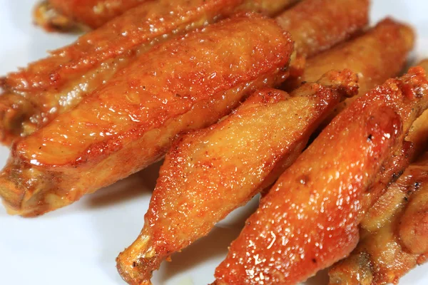 Closeup Estilo Tailandês Deep Fried Spicy Chicken Wings — Fotografia de Stock