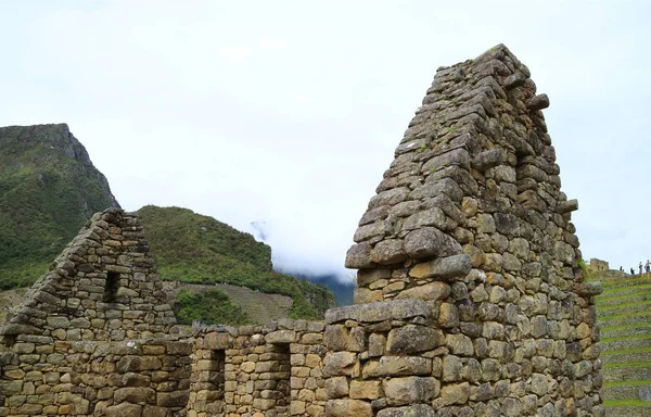 Ókori Inka Építészet Maradványai Machu Picchu Régészeti Lelőhelyen Unesco Világörökségi — Stock Fotó
