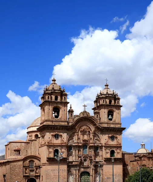 Iglesia Compañia Jesús Contra Cielo Azul Soleado Cusco Perú América — Foto de Stock