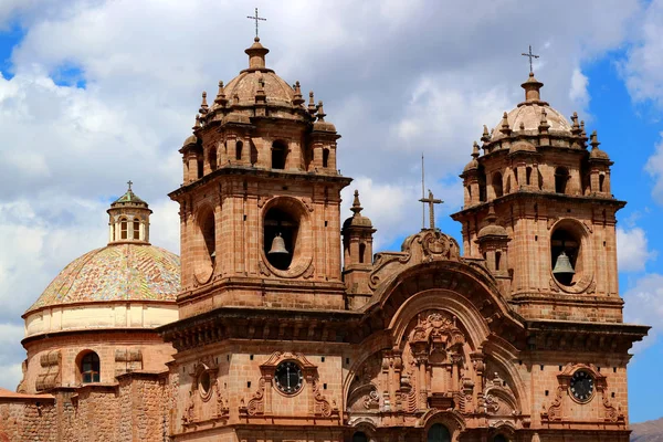 Splendida Facciata Della Cattedrale Basilica Dell Assunzione Della Vergine Cusco — Foto Stock