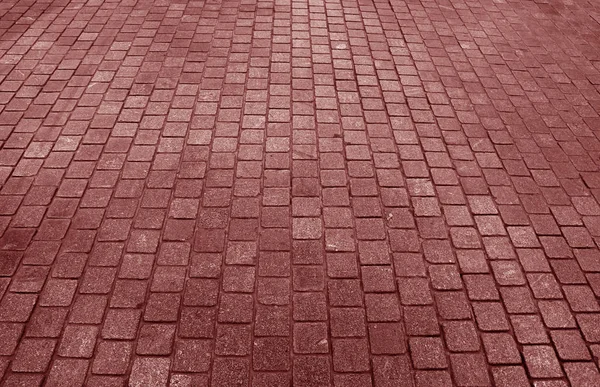 Chemin Pavé Bloc Béton Couleur Marron Rouge Pour Fond Texture — Photo