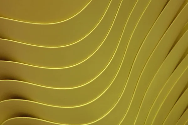 Líneas Curva Artística Los Cuencos Plástico Color Amarillo Mostaza Apilados — Foto de Stock