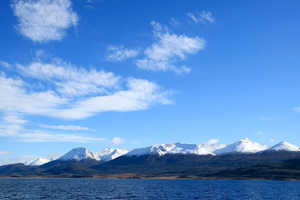 Amazing View Snow Capped Mountains Beagle Channel Ushuaia Tierra Del — 스톡 사진