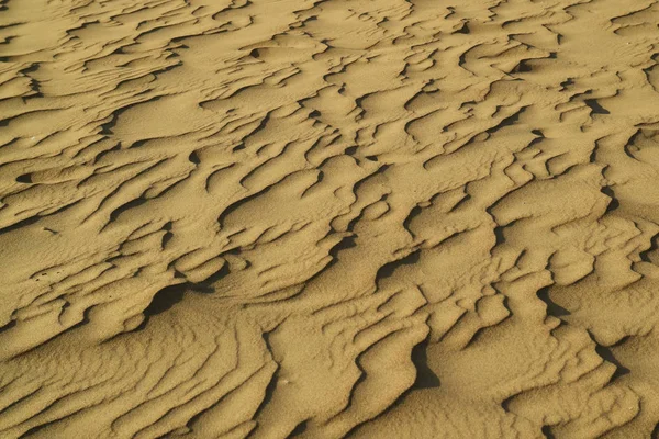 Wunderschönen Sand Wellenmuster Auf Der Sanddüne Der Huacachina Wüste Ica — Stockfoto