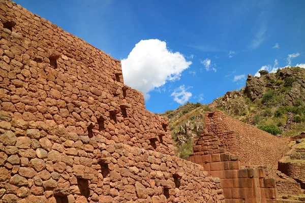 Schody Pre Inca Dużych Kamiennych Ruin Murów Pikillaqta South Valley — Zdjęcie stockowe