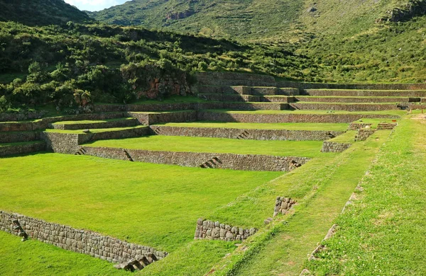 Sprawling Antigos Terraços Agrícolas Tipon Vale Sagrado Região Cusco Peru — Fotografia de Stock