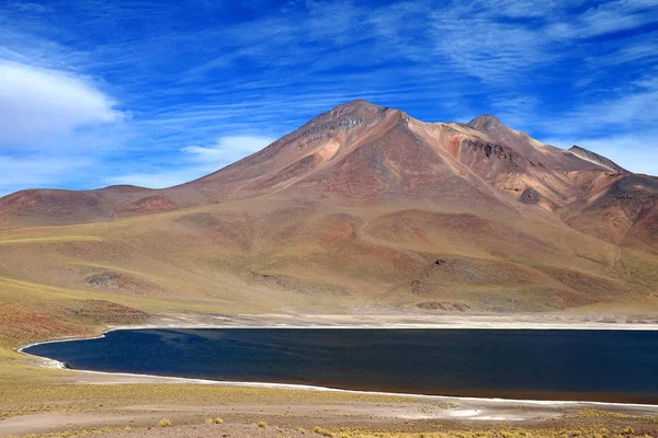 Laguna Miniques Egyik Csodálatos Kék Lagúna Található Altiplano Antofagasta Régió — Stock Fotó