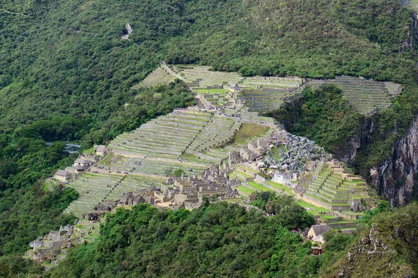 Geweldige Condor Vorm Van Machu Picchu Citadel Gezien Vanaf Huayna — Stockfoto