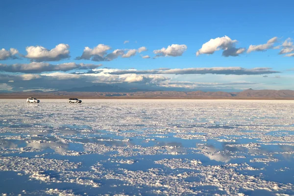 Uyuni Salts Flats Salar Uyuni Aan Het Einde Van Het — Stockfoto