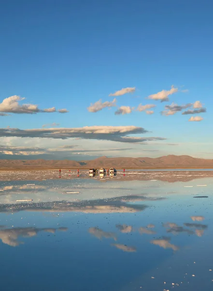 Het Mirror Effect Uyuni Salts Flats Salar Uyuni Uit Bolivia — Stockfoto