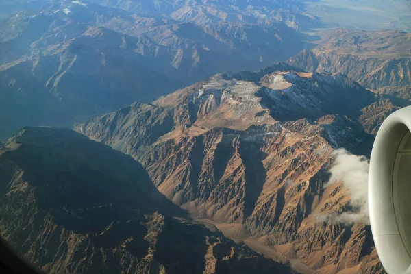 Geweldig Uitzicht Bergketens Gezien Vanuit Vliegtuig Chili Zuid Amerika — Stockfoto