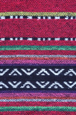 Top View of Horizontal Pattern of Colorful Thai Northern Region Textile