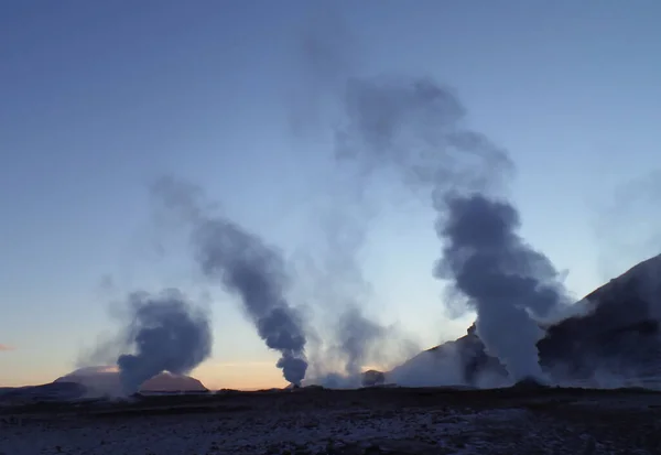 Csodálatos Geotermikus Terület Késő Őszi Estén Észak Izlandon — Stock Fotó