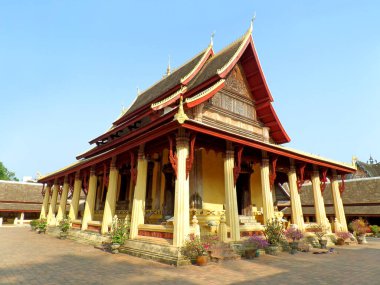 Vientiane Şehir Merkezi 'ndeki Wat Si Saket Budist Tapınağı, Laos