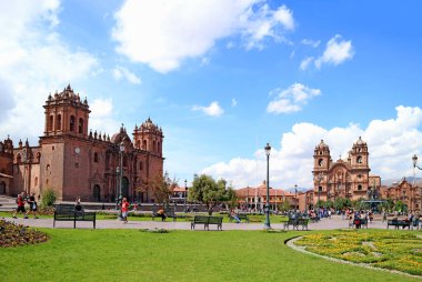 Cusco Katedrali ve Iglesia de la Compania de Jesus Kilisesi ile Cusco, Peru 'daki UNESCO Dünya Mirasları Merkezi