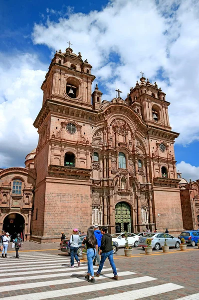 Kostel Iglesia Compania Jesus Náměstí Plaza Armas Cuscu Peru — Stock fotografie