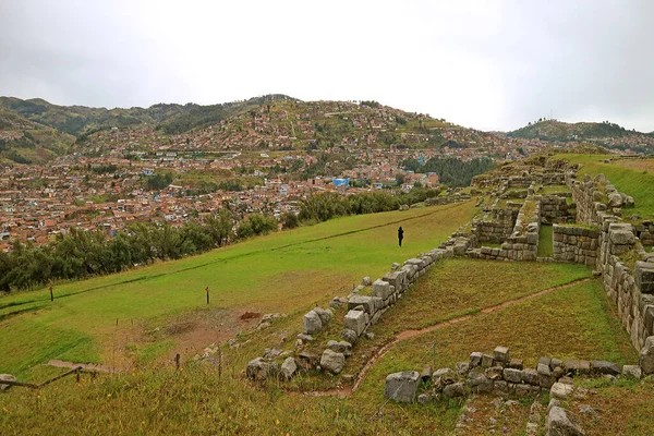 Veduta Aerea Panoramica Della Città Cuzco Vista Dalle Rovine Della — Foto Stock