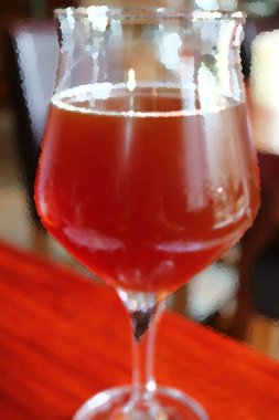 Yakut renginde bulanık bir resim soğutulmuş bira, dikey görüntü