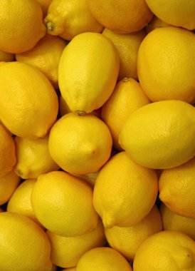 Canlı Sarı Limonların Üst Görünümü, Arkaplan için Dikey Fotoğraf