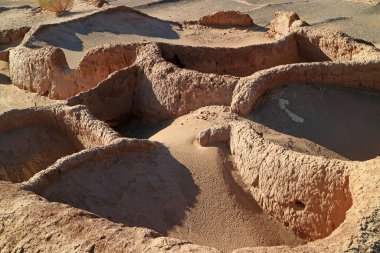 Aldea de Tulor Köy Kompleksi Antik Çamur Kulübeleri, San Pedro de Atacama, Kuzey Şili Antofagasta Bölgesi
