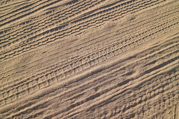 Padrão Das Impressões Roda Veículo Deserto Luz Sol — Fotografia de Stock