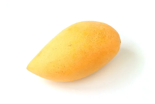 One Fresh Dojrzałe Mango Izolowane Białym Tle — Zdjęcie stockowe
