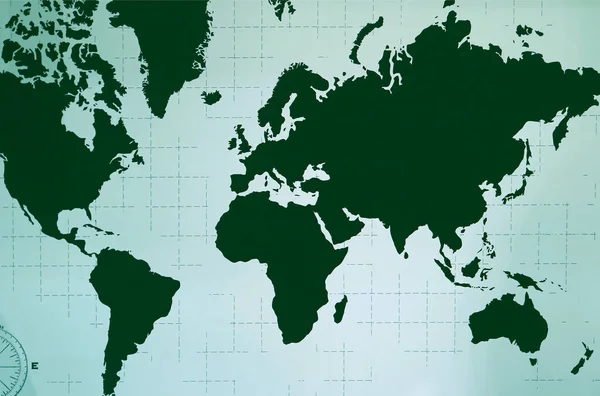 World Atlas Wall Decoration Deep Green Color — Stock Photo, Image