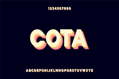 Serif alfabe yazı tipi tasarımı olmadan. modern kalın 3d etkisi tipografi biçimi