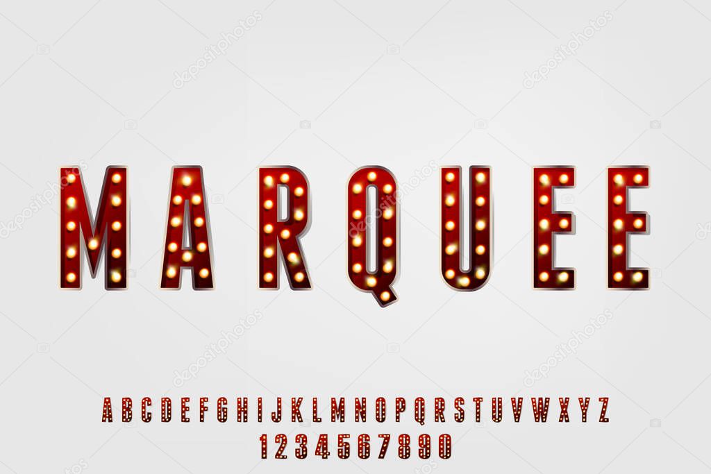 Marquee Bold modern tall condensed sans serif font vector design isolated on white background