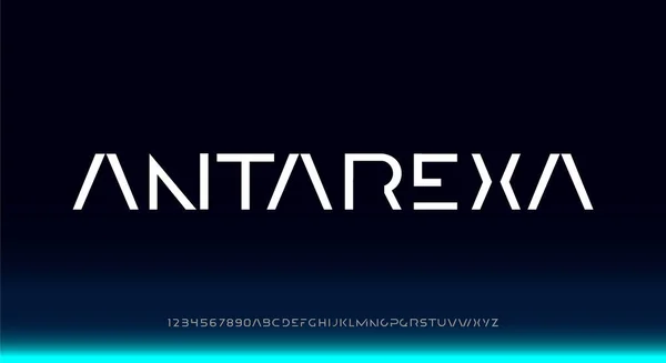 Antarexa 추상적 알파벳 글꼴입니다 디지털 타이포그래피 일러스트 디자인 — 스톡 벡터