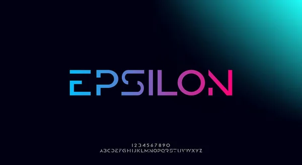 Epsilon Une Police Alphabet Futuriste Technologie Abstraite Espace Numérique Typographie — Image vectorielle
