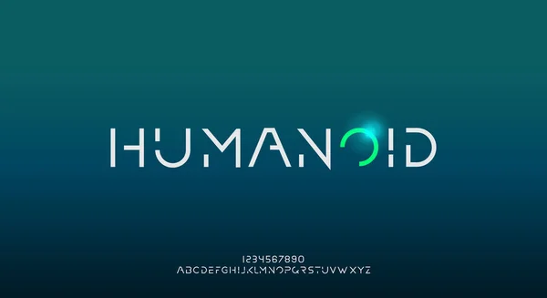 Humanoid Futuristické Písmo Abstraktní Technologie Digitální Typografie Vektorové Ilustrace Design — Stockový vektor