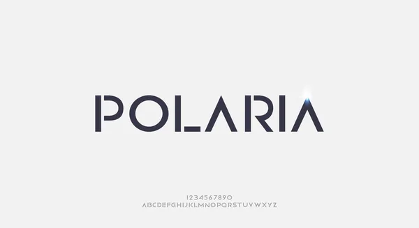 Polaria Futuristické Písmo Abstraktní Technologie Digitální Typografie Vektorové Ilustrace Design — Stockový vektor