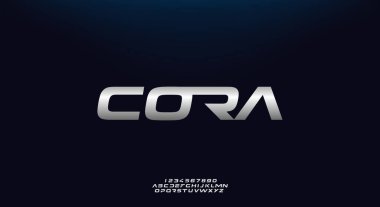 Cora, cesur bir modern spor tipografi alfabesi yazı tipi. vektör çizimi tasarımı