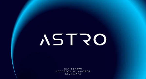 Astro Abstrakt Sportig Teknik Vetenskap Alfabet Teckensnitt Digital Utrymme Typografi — Stock vektor