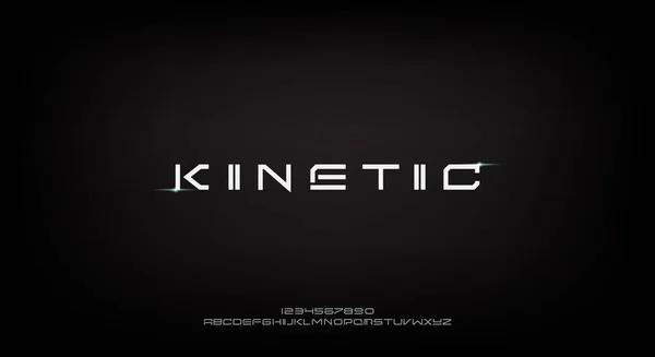 키네틱 Kinetic 알파벳의 추상적 기술이다 디지털 타이포그래피 일러스트 디자인 — 스톡 벡터