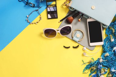 Moda kadın temel, kozmetik, makyaj aksesuarları