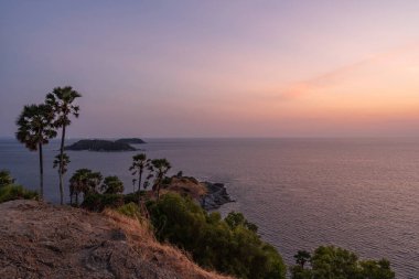 Tayland 'da Phromthep Burnu manzaralı güzel manzara gün batımı
