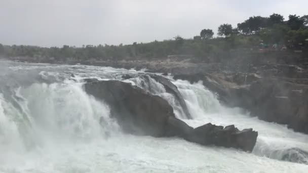 Dhuandhar Waterfall Jabalpur Faller Från Höjd Meter — Stockvideo