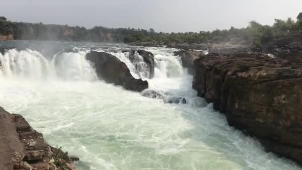 Wodospad Dhuandhar Jabalpur Spada Wysokości Metrów — Wideo stockowe