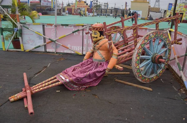 Bhopal Madhya Pradesh India 2020 Január Bullock Cart Marionette Kathputli — Stock Fotó