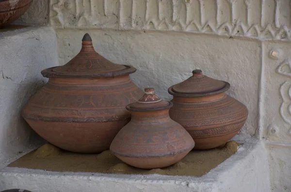 Earthen Pot Lub Clay Pot Lub Matka Lub Matki Używane — Zdjęcie stockowe