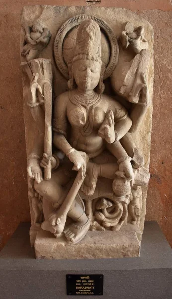 Gwalior Madhya Pradesh Indien März 2020 Skulptur Von Saraswati Aus — Stockfoto