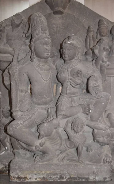 Гвалиор Мадхья Прадеш Индия Марта 2020 Года Скульптура Шивы Парвати — стоковое фото