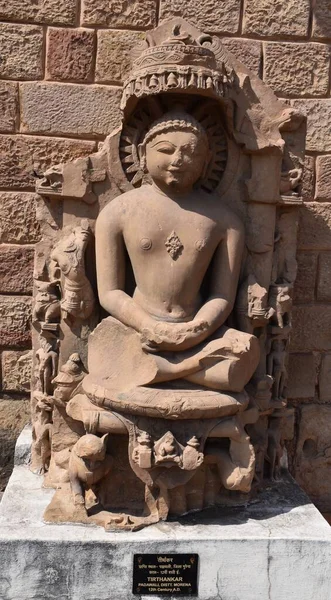 Гвалиор Мадхья Прадеш Индия Марта 2020 Года Скульптура Джайн Тиртханкар — стоковое фото
