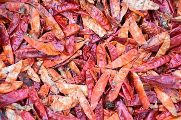 Organic Dried Red Chillies Red Peppers — Stock Photo, Image