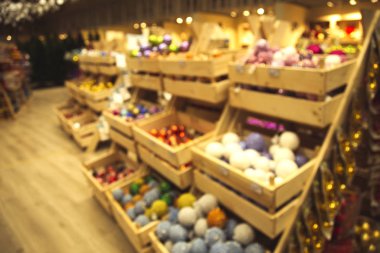 Bulanık görüntü. Noel süslemeleri.